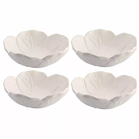 Bordallo Pinheiro Cabbage Beige Bowls, Set of 4