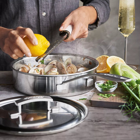 Demeyere Industry5 Stainless Steel Sauté Pan With Helper Handle & Lid