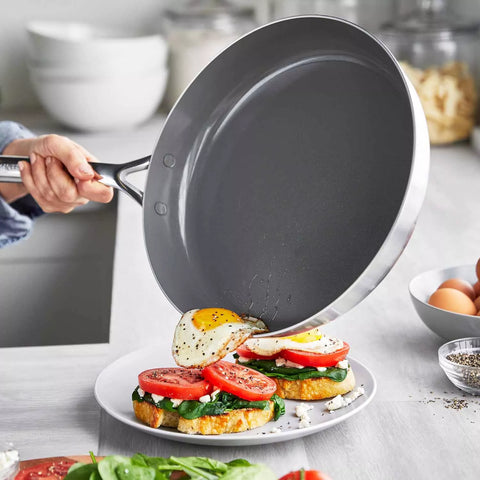 GreenPan GP5 Stainless Steel Skillet with Lid, 12"