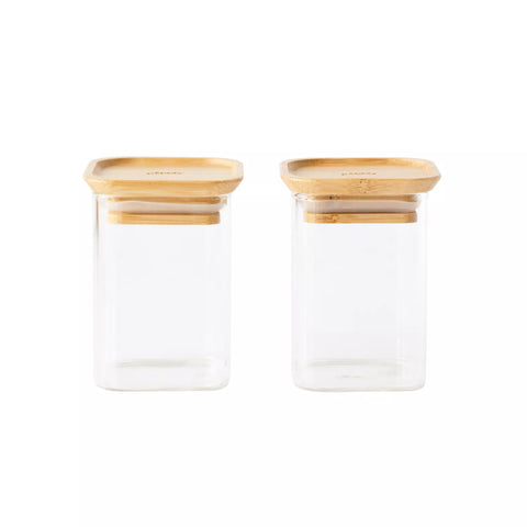 Pebbly Glass Spice Jars, Set of 2