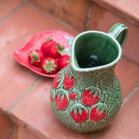 Bordallo Pinheiro Strawberry Pitcher