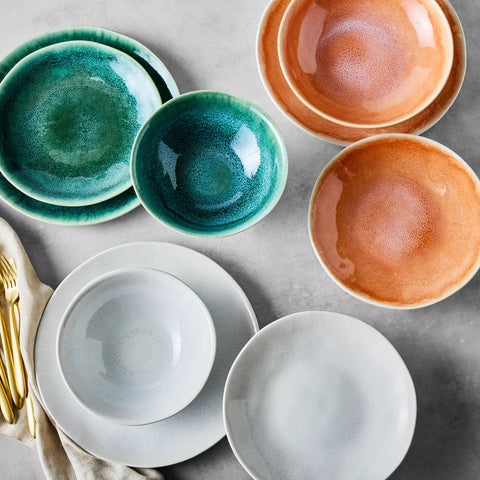 Sur La Table Cloud Emerald 12-Piece Dinnerware Set