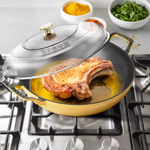 Staub Heritage All-Day Pan with Domed Glass Lid, 3.5 qt.
