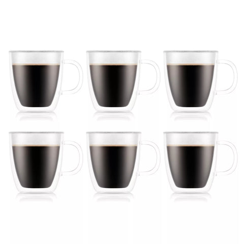 Bodum Bistro Double Wall Glasses, 10 oz., Set of 6