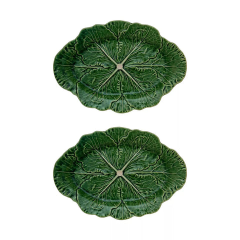 Bordallo Pinheiro Cabbage Oval Platter, Set of 2