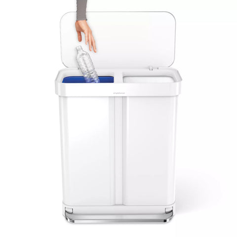 Simplehuman Dual Compartment Rectangular Step Can, 58 L