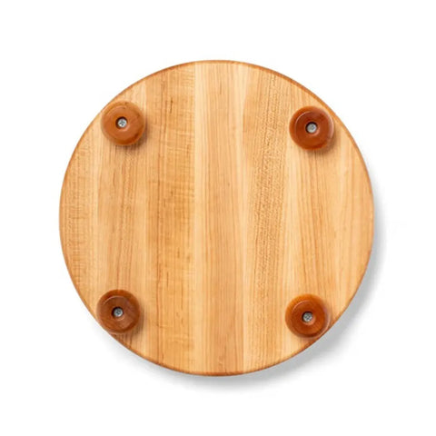 John Boos Maple Edge-Grain Round Serving Board w/ Feet,1.5" Thick