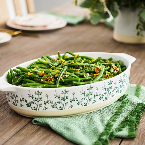 Sur La Table Floral Oval Baker, 3.4 qt.