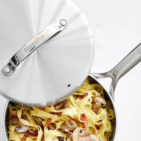 GreenPan GP5 Stainless Steel Saucepan with Lid, 3.2 Qt.