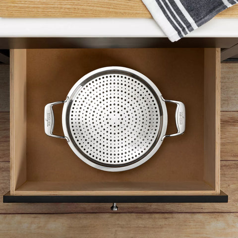 All-Clad D5 Brushed Stainless Steel Stockpot w/ Splatter Guard, 8 qt.