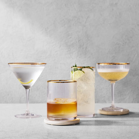 Sur La Table Optic Gold Rim Highball Glass
