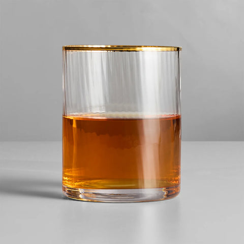 Sur La Table Optic Gold Rim Double Old-Fashioned Glass