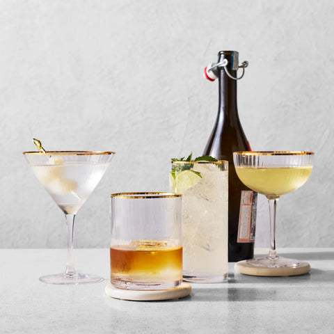 Sur La Table Optic Gold Rim Highball Glass