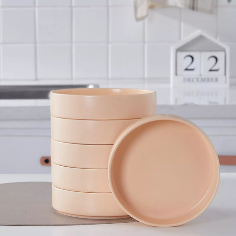 Stone Lain Stella Porcelain Round Pasta Bowls, Set of 6