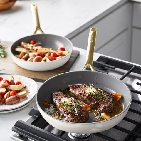 GreenPan GP5 11-Piece Cookware Set with Champagne Handles