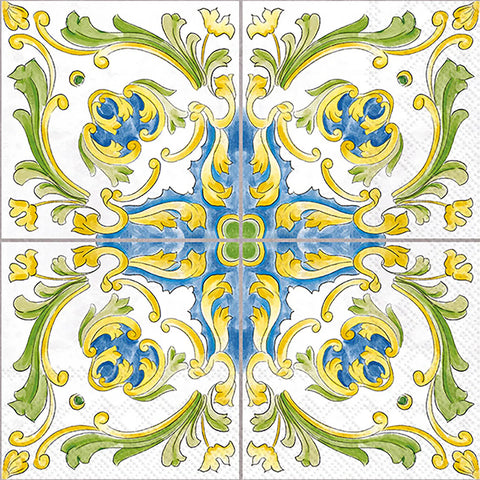 Boston International Lenger Tile Cocktail Napkins, Set of 20
