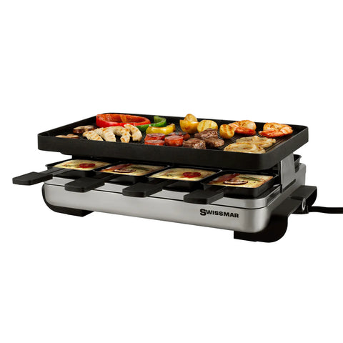 Swissmar Stelvio Raclette Party Grill with Reversible Cast Aluminum Grill Plate
