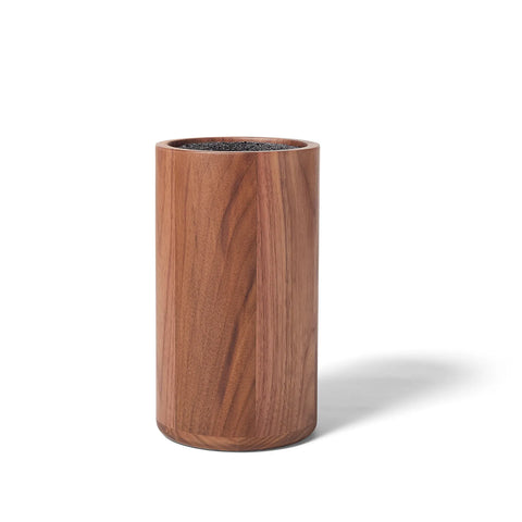 Sur La Table Round Walnut Knife Block