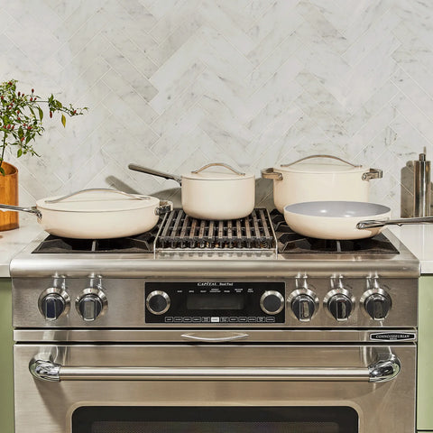 Caraway Ceramic Nonstick 7-Piece Cookware Set with Bonus Storage
