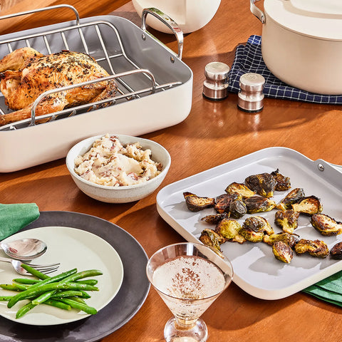 Caraway Ceramic Nonstick Squareware 5-Piece Cookware Set with Bonus Storage