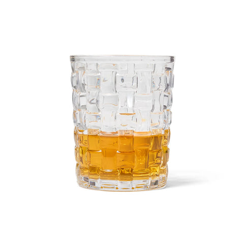 Sur La Table Basketweave Double Old-Fashioned Glass