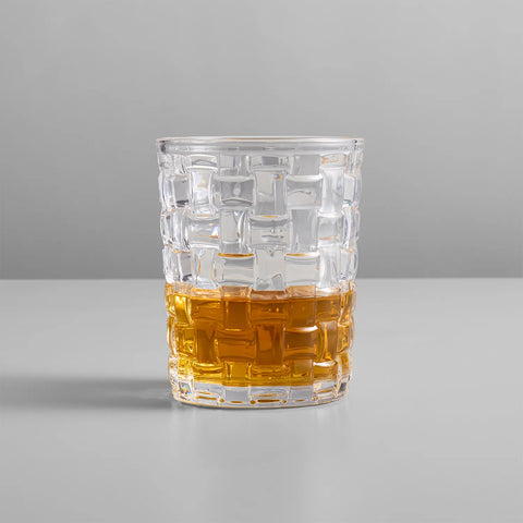 Sur La Table Basketweave Double Old-Fashioned Glass