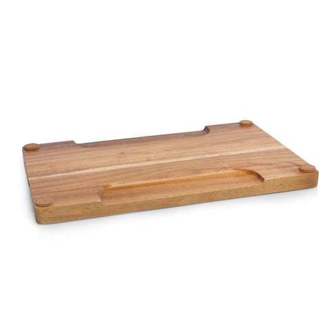 Picnic Time Ventana Tempered Glass & Acacia Wood Cheese Board & Knife Set