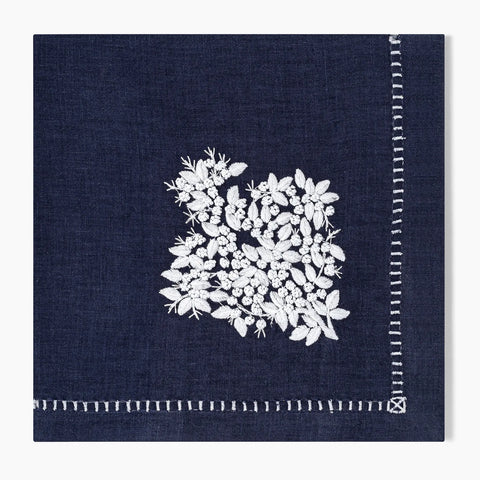 Henry Handwork Jardin Embroidered Linen Napkins, Set of 4