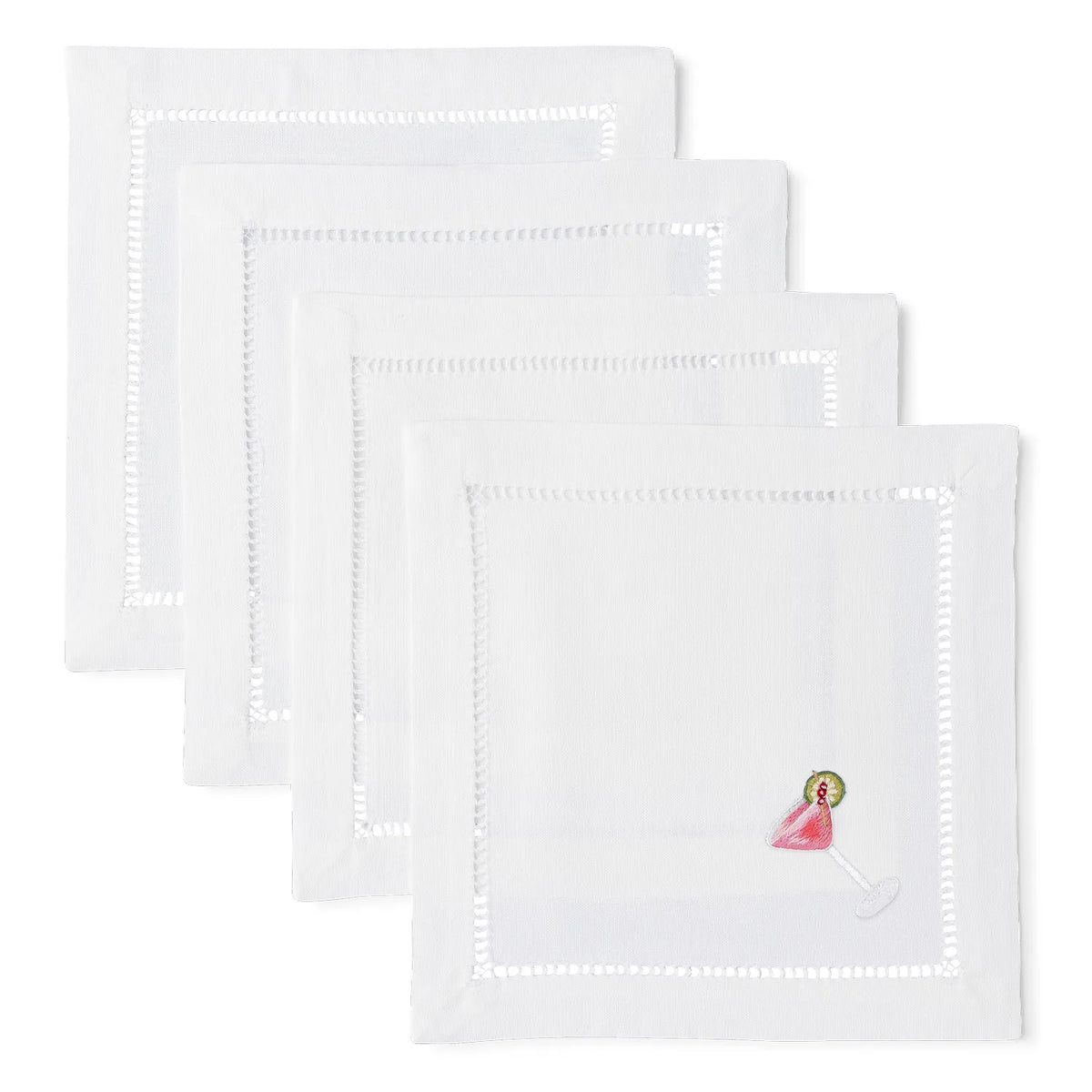 Henry Handwork Cosmo Cocktail Napkins, Set of 4