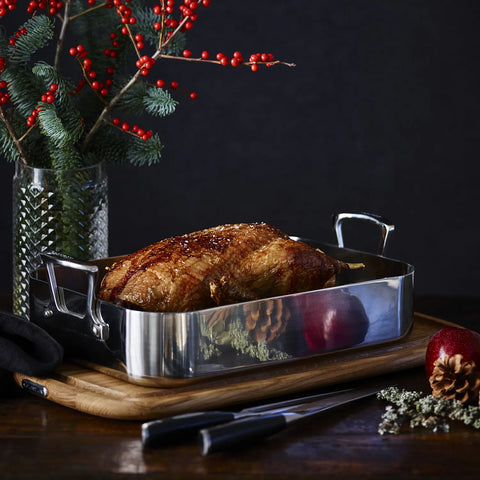 Scanpan Fusion 5 Stainless Steel Roaster, 13.5” x 9.5”