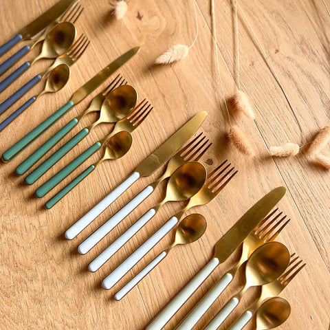 Mepra Fantasia 5-Piece Ice Gold Flatware Set
