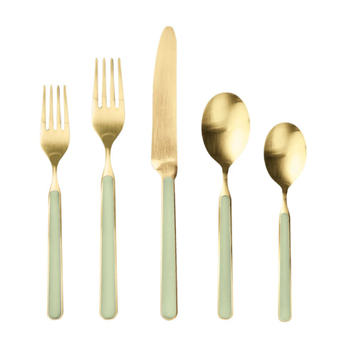 Mepra Fantasia 5-Piece Ice Gold Flatware Set