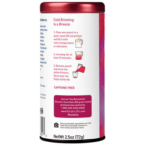 The Republic of Tea Cold Brew Hibiscus Aronia Blackberry Iced Tea