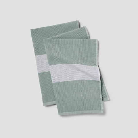 Sur La Table Essential Color Block Waffle-Weave Towels, Set of 2