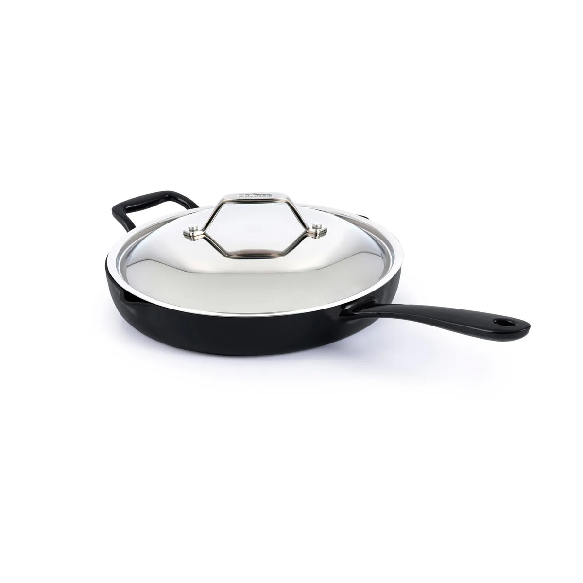 All-Clad Enameled Cast Iron Skillet with Lid, 12"