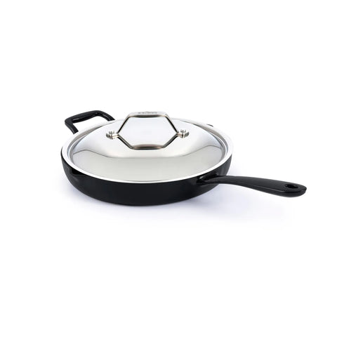 All-Clad Enameled Cast Iron Skillet with Lid, 12"