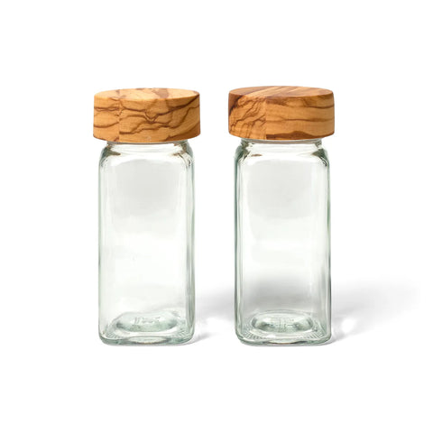 Sur La Table Olivewood Spice Jars, Set of 2
