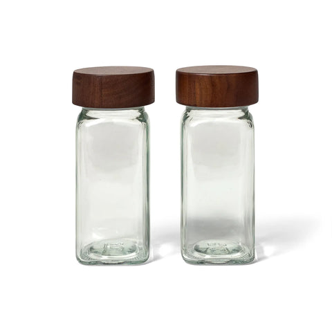 Sur La Table Walnut Spice Jars, Set of 2