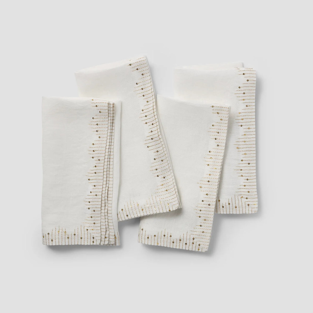 Sur La Table Beaded Linen Napkins, Set of 4