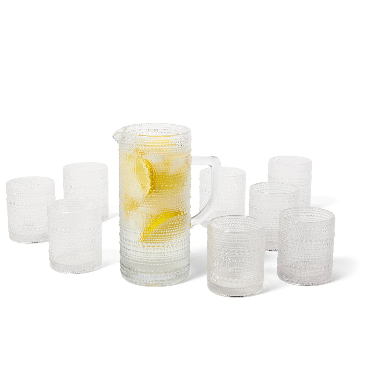 Fortessa Jupiter Pitcher and Double Old Fashioned Glasses, Set of 9