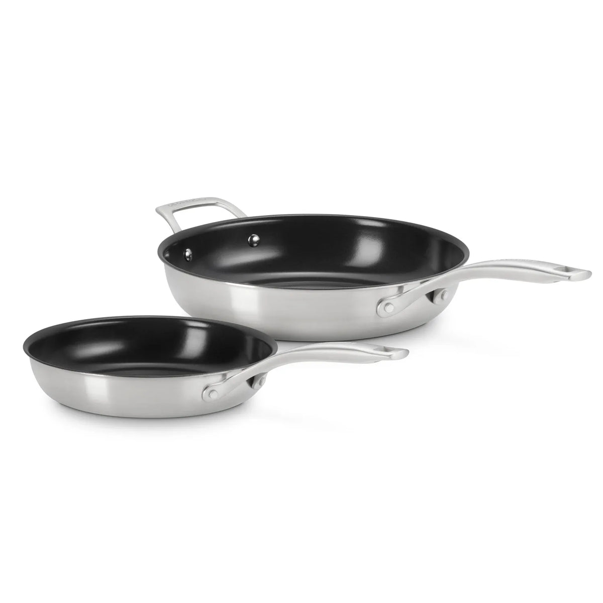 Le Creuset Essential Stainless Steel Ceramic Nonstick Skillet Set, 9.5" & 11"