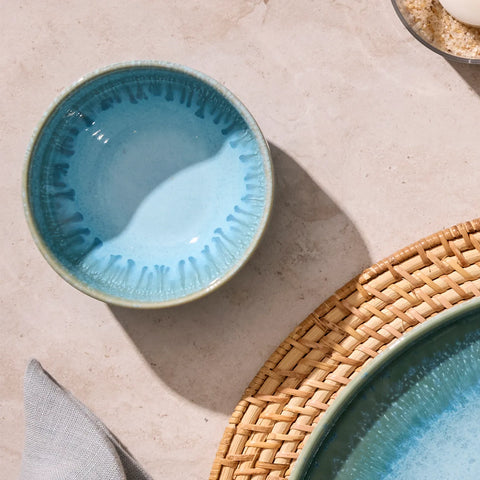 Sur La Table Driftwater Reactive Glaze Pinch Bowl