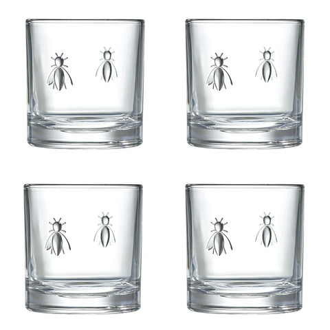 La Rochère Abeille Bee Whiskey Tumblers, Set of 4