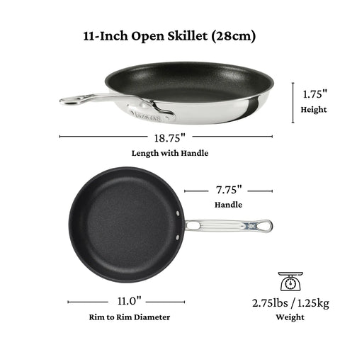 Hestan ProBond Luxe Stainless Steel TITUM™ Nonstick Set of 2 Skillets, 8.5" & 11"