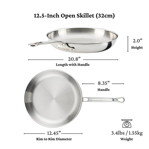 Hestan ProBond Luxe Stainless Steel Set of 3 Skillets, 8.5", 11", & 12.5"