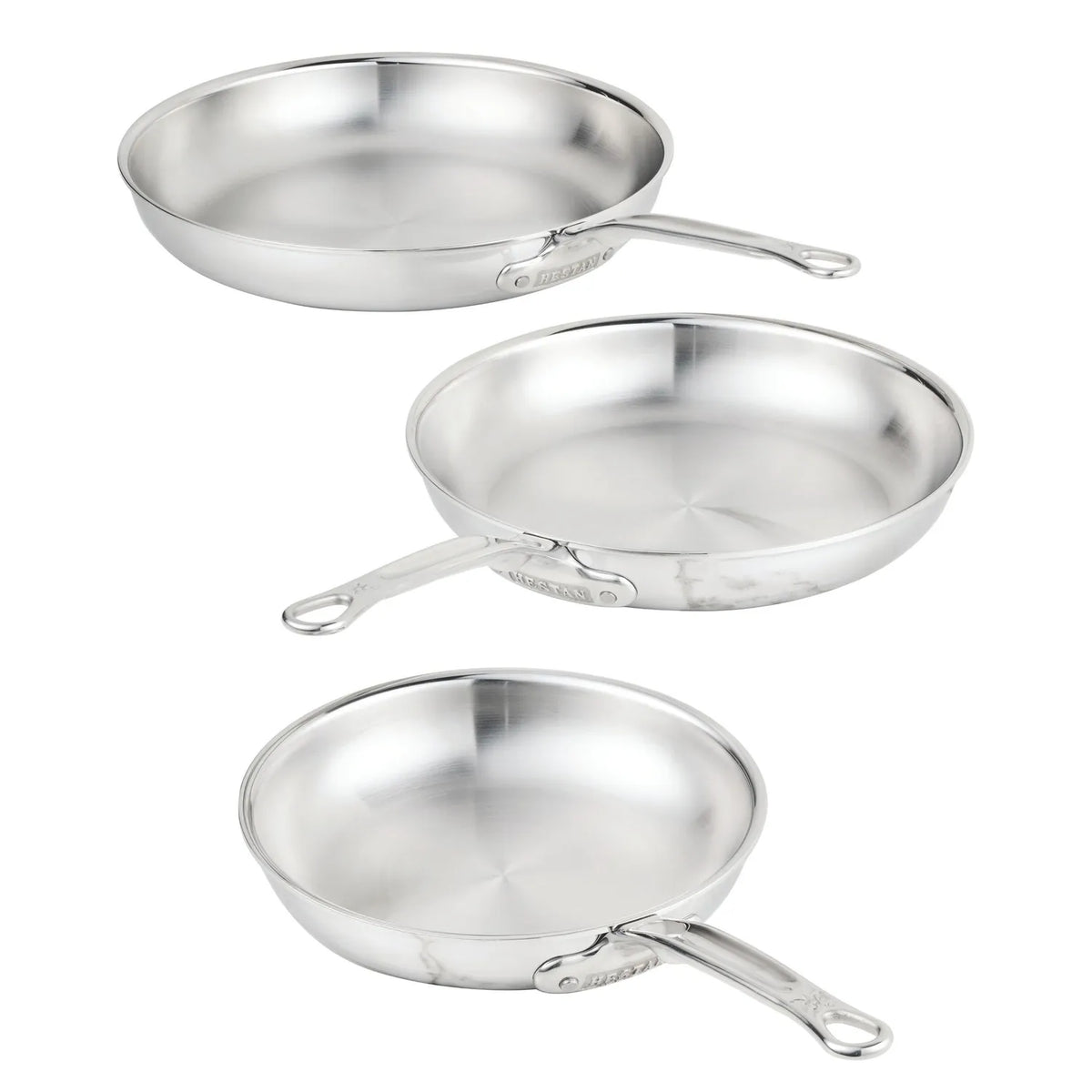 Hestan ProBond Luxe Stainless Steel Set of 3 Skillets, 8.5", 11", & 12.5"