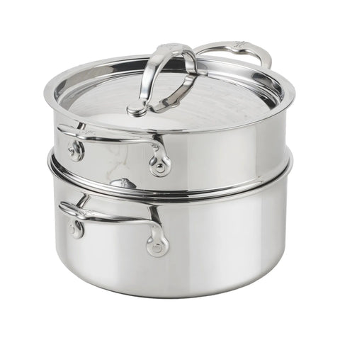 Hestan ProBond Luxe Stainless Steel Soup Pot with Steamer Insert, 3 qt.