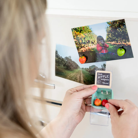 Three By Three Apple Magnets