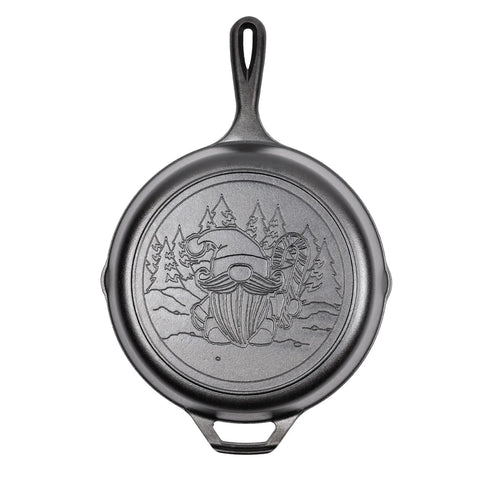 Lodge Holiday Gnome Cast Iron Skillet, 10.25"