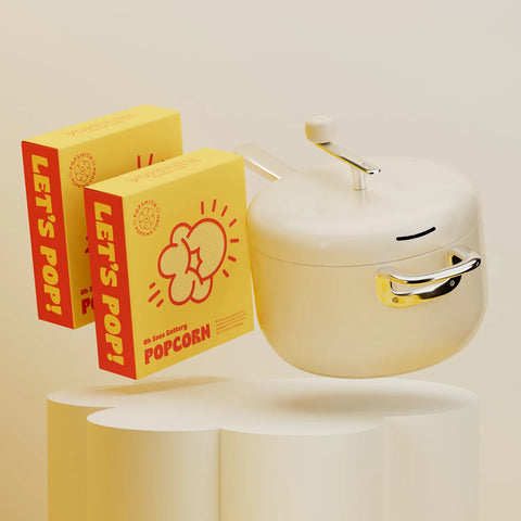 Popsmith Modern Stovetop Popcorn Popper with Buttery Popcorn Kits